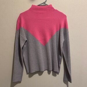 Cynthia Rowley Pink and Gray Cowl Neck Sweater